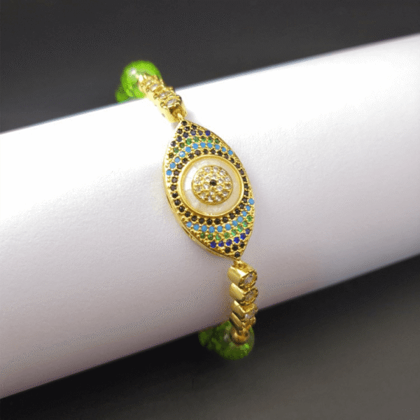 Natural Peridot Style Evil Eye Bracelet
