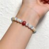 LuckyMoya Multi-Tone Pastel Cat's Eye Energy Bracelet with Rose Quartz Accent
