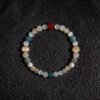 LuckyMoya Pastel Cat's Eye Energy Bracelet with Red Agate Accent | Healing Crystal Beaded Jewelry