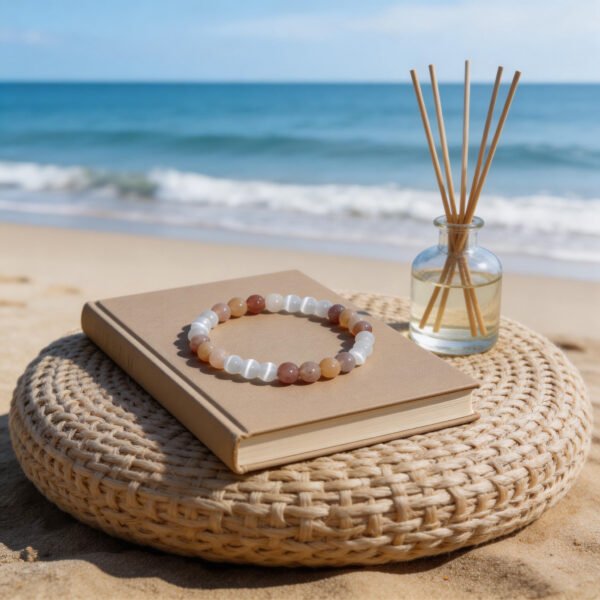 LuckyMoya Sunset Cat's Eye Feng Shui Bracelet | Warm Earthy Tones for Balance & Good Luck