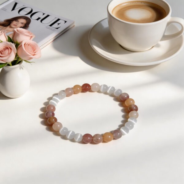 LuckyMoya Sunset Cat's Eye Feng Shui Bracelet | Warm Earthy Tones for Balance & Good Luck