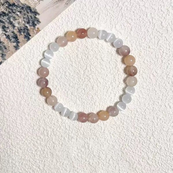 LuckyMoya Sunset Cat's Eye Feng Shui Bracelet | Warm Earthy Tones for Balance & Good Luck