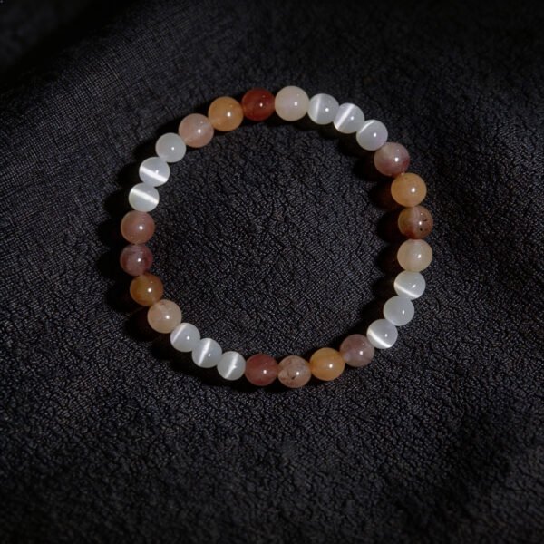 LuckyMoya Sunset Cat's Eye Feng Shui Bracelet | Warm Earthy Tones for Balance & Good Luck