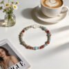 LuckyMoya Ocean Jasper & Agate Energy Bracelet with Mother of Pearl Accent