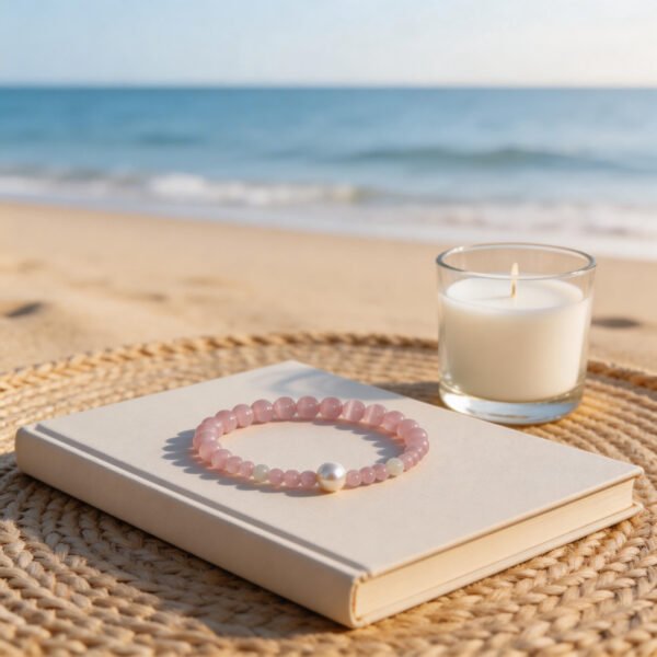 LuckyMoya Blush Cat's Eye Aura Bracelet | Self-Love & Gentle Positive Vibes