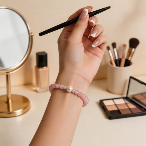 LuckyMoya Blush Cat's Eye Aura Bracelet | Self-Love & Gentle Positive Vibes