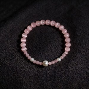 LuckyMoya Blush Cat's Eye Aura Bracelet | Self-Love & Gentle Positive Vibes