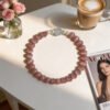 LuckyMoya Soft Pink Cat's Eye Energy Bracelet with Moonstone & Freshwater Pearls