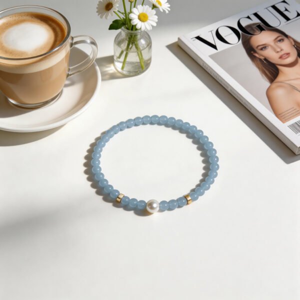 Image23 LuckyMoya Dainty Aquamarine Energy Bracelet with Freshwater Pearl