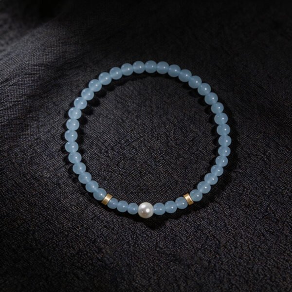 Image25 LuckyMoya Dainty Aquamarine Energy Bracelet with Freshwater Pearl