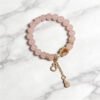LuckyMoya Rose Quartz Healing Bracelet with Gourd Charm
