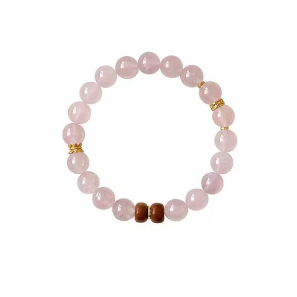 Image67 LuckyMoya Natural Rose Quartz Energy Bracelet with Sandalwood Accents