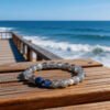 LuckyMoya Natural Gray Labradorite Beaded Bracelet with Blue Kyanite & Freshwater Pearl | Handmade Healing Crystal Jewelry
