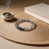 LuckyMoya Natural Gray Labradorite Beaded Bracelet with Blue Kyanite & Freshwater Pearl | Handmade Healing Crystal Jewelry