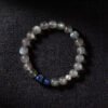 LuckyMoya Natural Gray Labradorite Beaded Bracelet with Blue Kyanite & Freshwater Pearl | Handmade Healing Crystal Jewelry