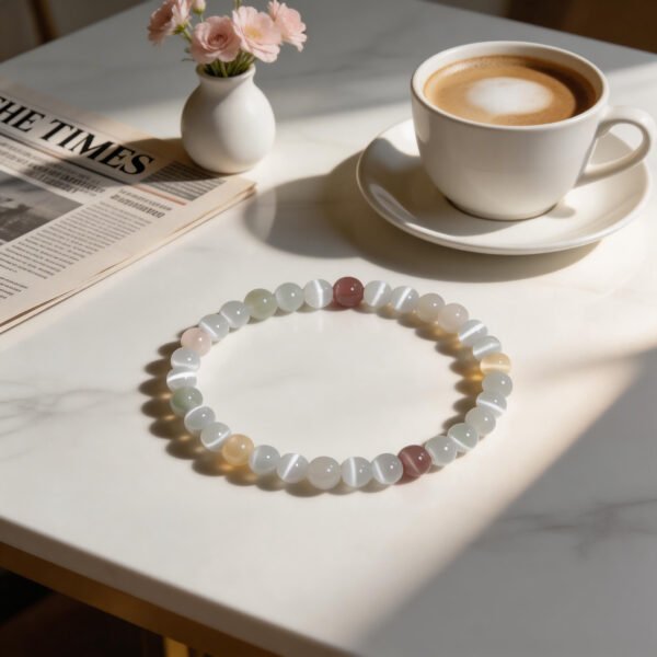 LuckyMoya Cat's Eye Stone Feng Shui Bracelet | Calming Energy & Balance Crystal Jewelry